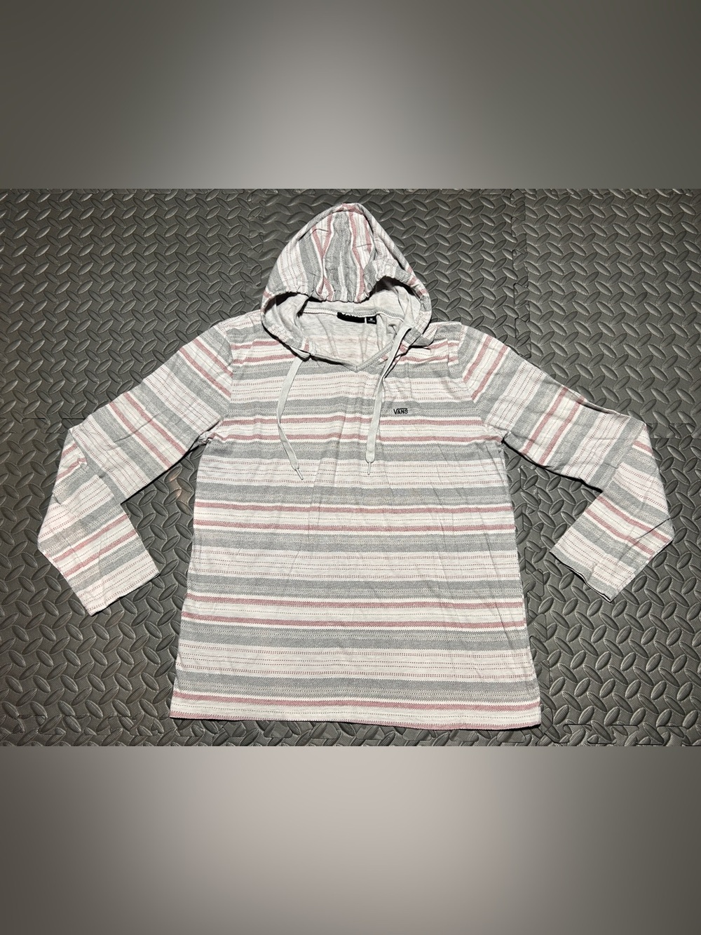 Vans Men's Striped Cotton Hooded Long Sleeve Shirt